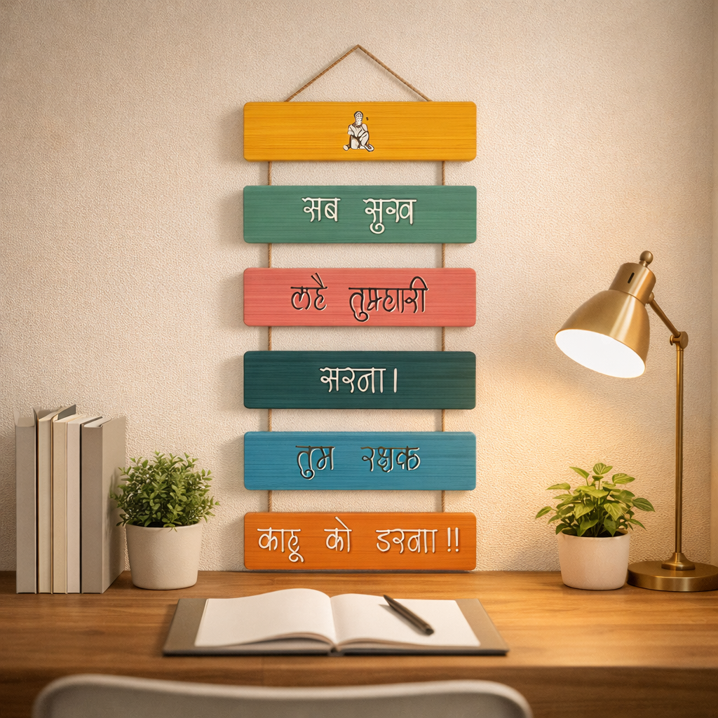 Hanuman Mantra Wooden Wall Hanging