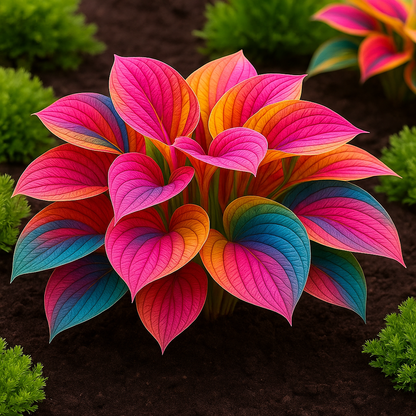 Rare Multicolor Hosta Seed + 100 Grams Organic Potmix Free