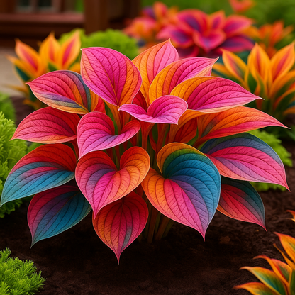 Rare Multicolor Hosta Seed + 100 Grams Organic Potmix Free